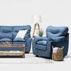 Juego de Living Almore Belén Sofá 3 Cuerpos + Dos Sillones 1 Cuerpo Azul