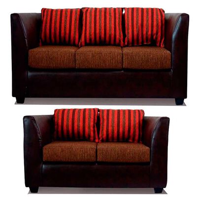 Imagen 1 del producto Juego de Living Elegant Detail Valentino Sofá 3 Cuerpos + Sofá 2 Cuerpos Café