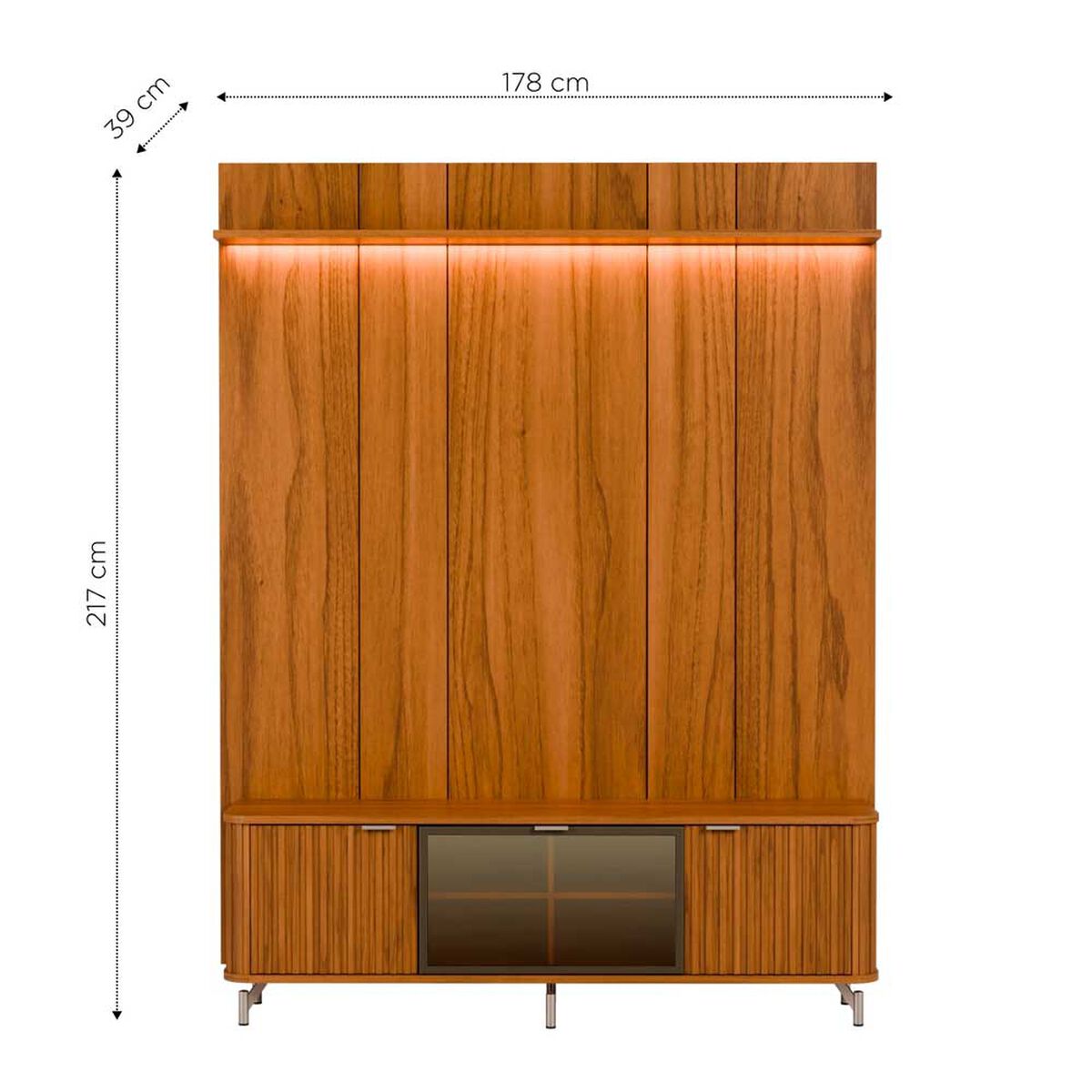 Rack + Panel TV Decocasa Neon Float hasta 75" Canela