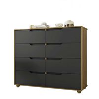 Cómoda Vekkahome Doble Evo 8 Cajones Gris