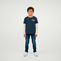 Polera Manga Larga Niño Chess Azul, Burdeo