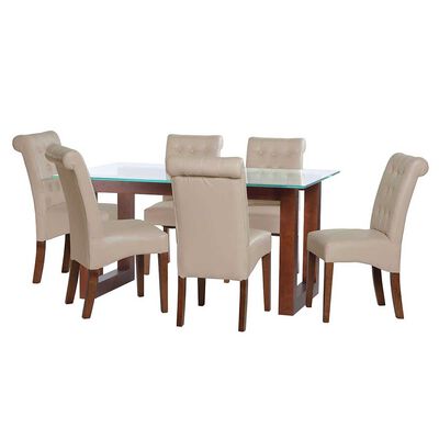 Juego de Comedor Latam Home Pamplona Cadiz 6 Sillas Velvet Pistacho
