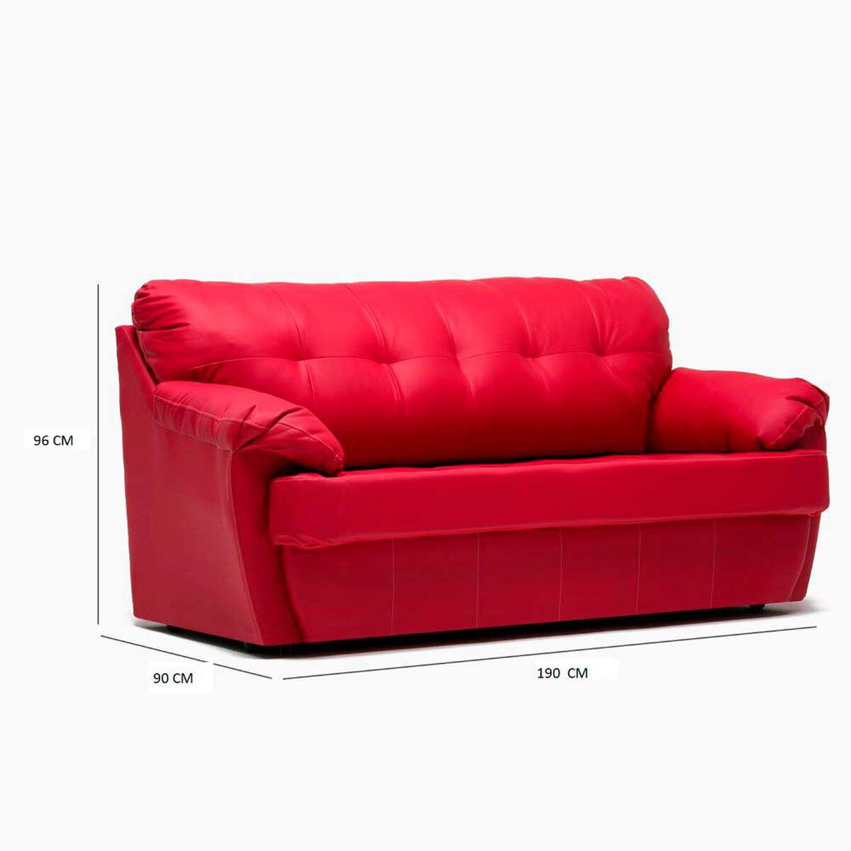 Juego de Living Cabsur Caburga Sof&aacute; 3 Cuerpos + Sof&aacute; 2 Cuerpos PU Rojo