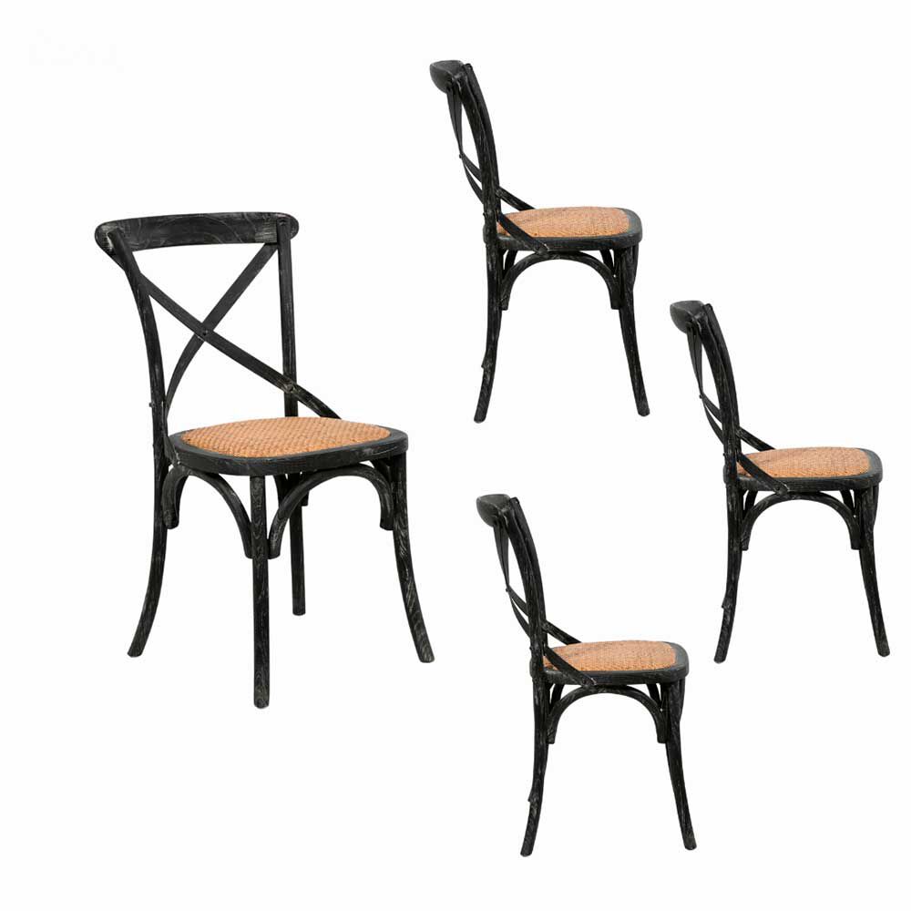 Set 4 Sillas Spazzio Retro Negro