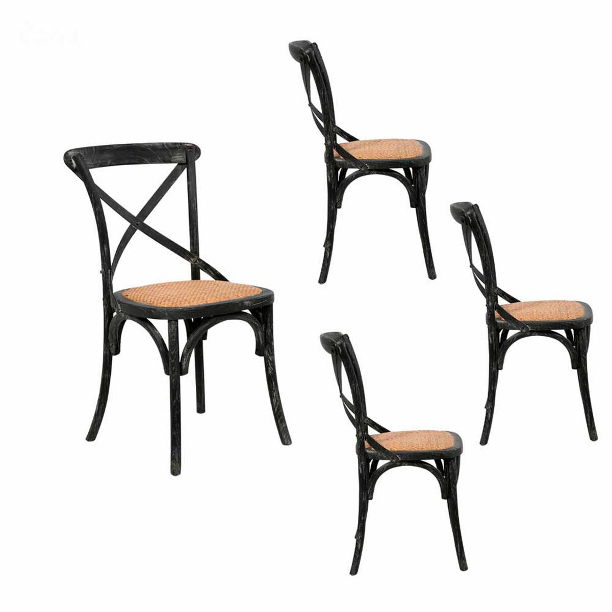 Set 4 Sillas Spazzio Retro Negro