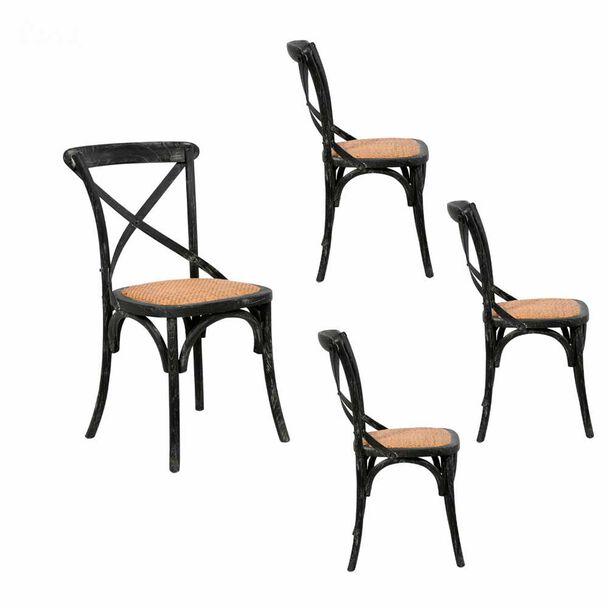 Set 4 Sillas Spazzio Retro Negro