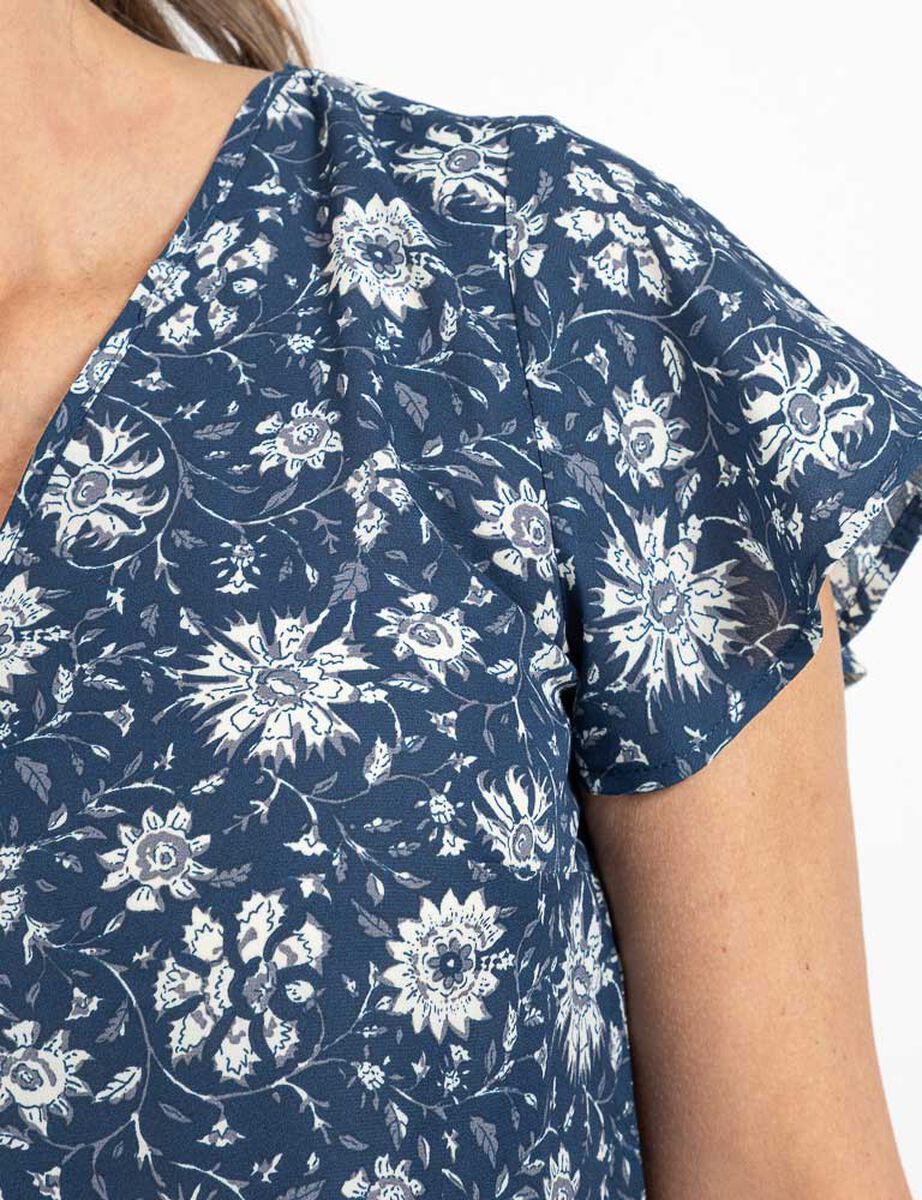 Blusa Cuello V Manga Corta Mujer Portman Club