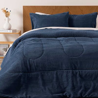 Imagen 1 del producto Plumón Mashini Corduroy Coral Sherpa 2 Plazas Azul