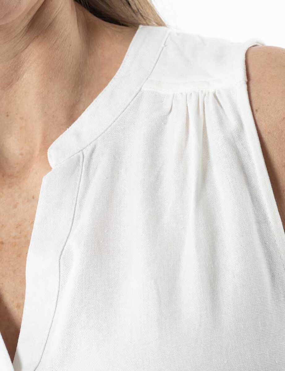 Blusa Lino Sin Mangas Mujer Portman Club