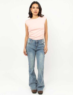 Imagen 2 del producto Jeans Flare Mujer Zibel Celeste