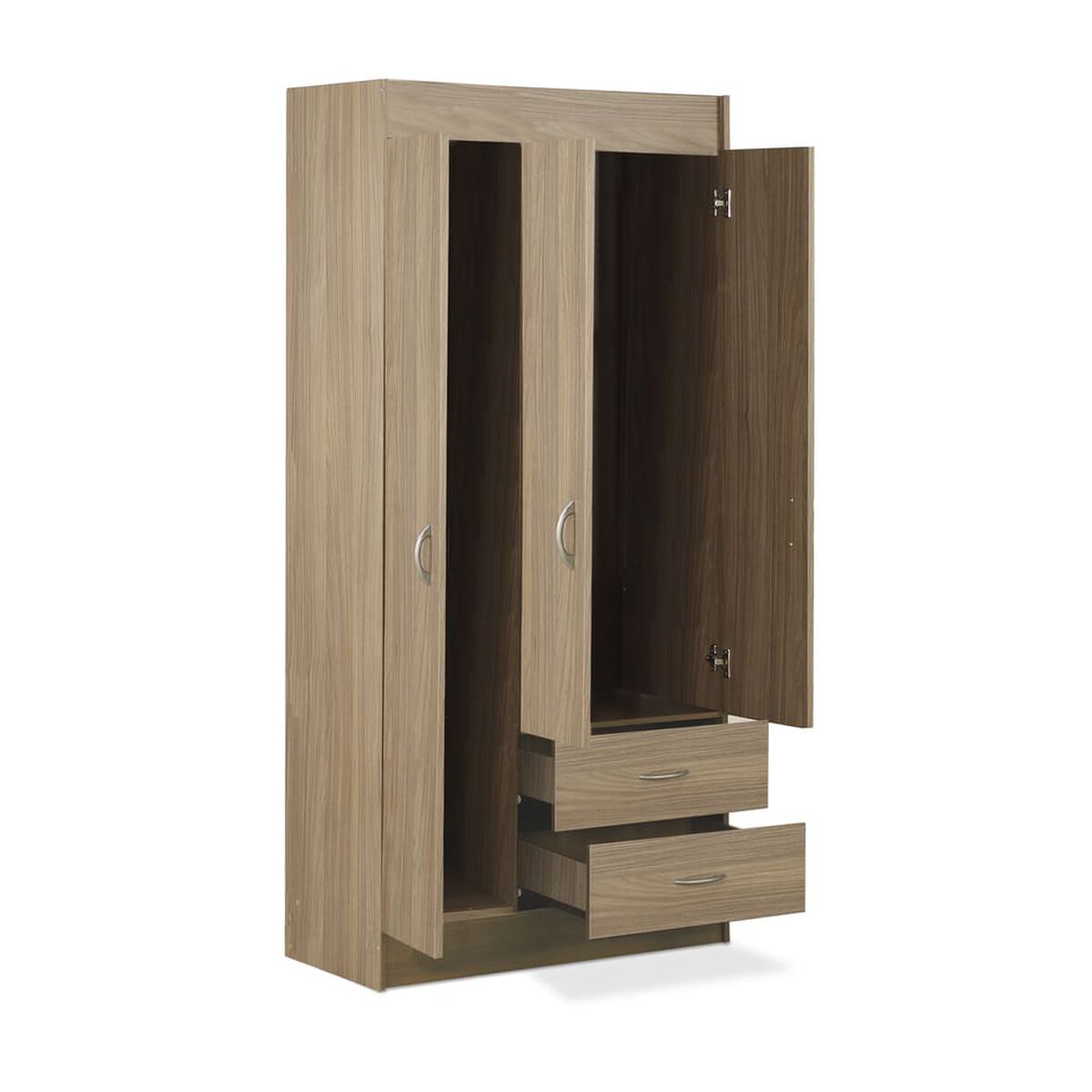 Closet Stanford 3 Puertas 2 Cajones Nogal