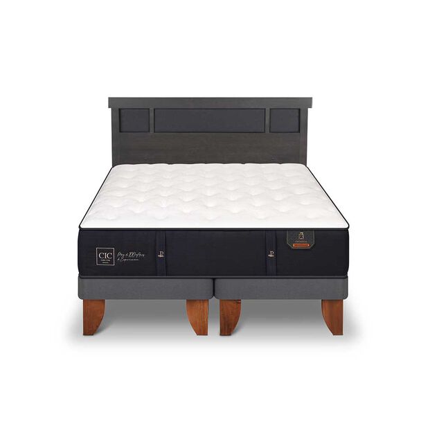 Cama Europea CIC Base Dividida 2 Plazas Premium + Respaldo Dublin