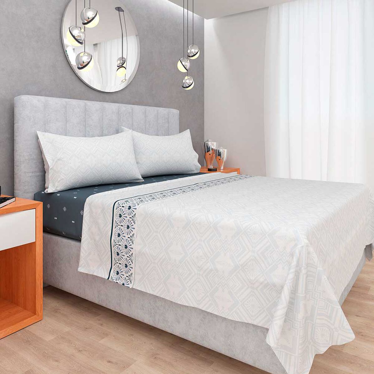 Juego de S&aacute;banas Doral 144 Hilos 2 Plazas Premium Mystic