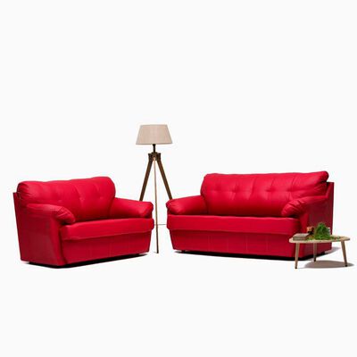 Imagen 2 del producto Juego de Living Cabsur Caburga Sofá 3 Cuerpos + Sofá 2 Cuerpos PU Rojo