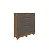 C&oacute;moda Altavision Pinhais 4 Cajones 2 Puertas Caf&eacute; Grafito