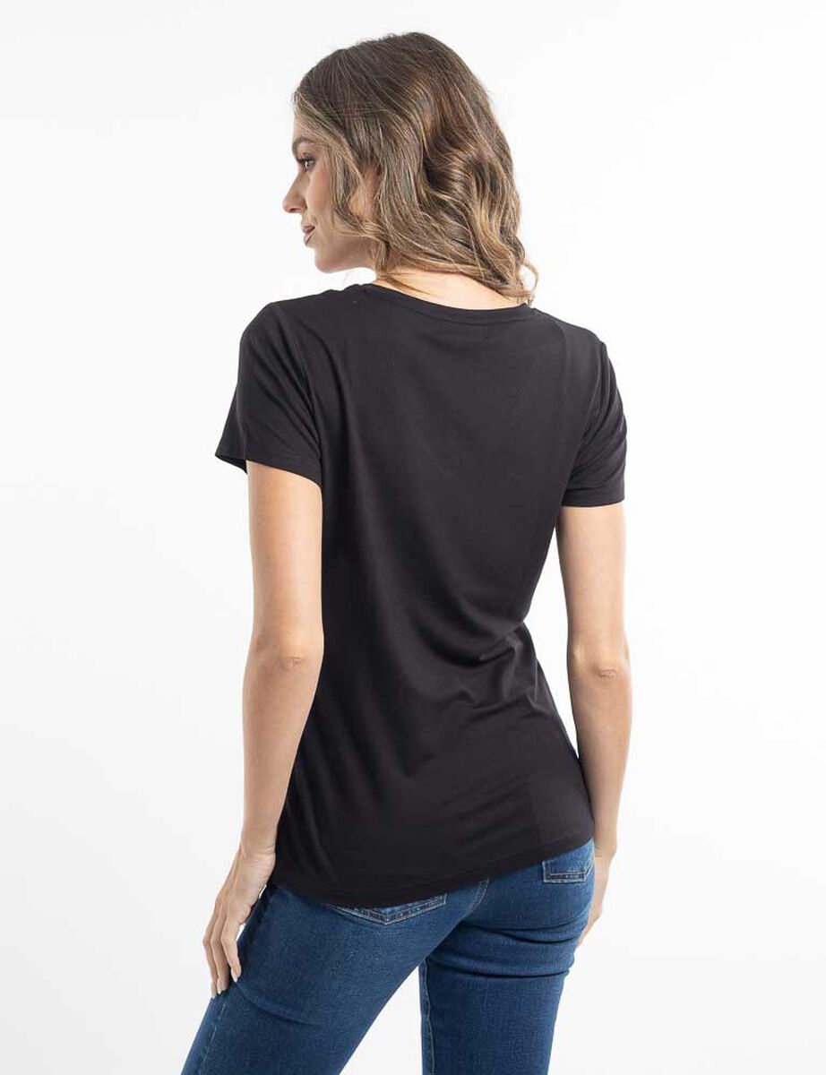 Polera Con Estampado Manga Corta Mujer Soviet