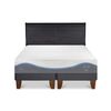 Cama Europea CIC Base Dividida 2 Plazas Alaska + Respaldo Miro Negro