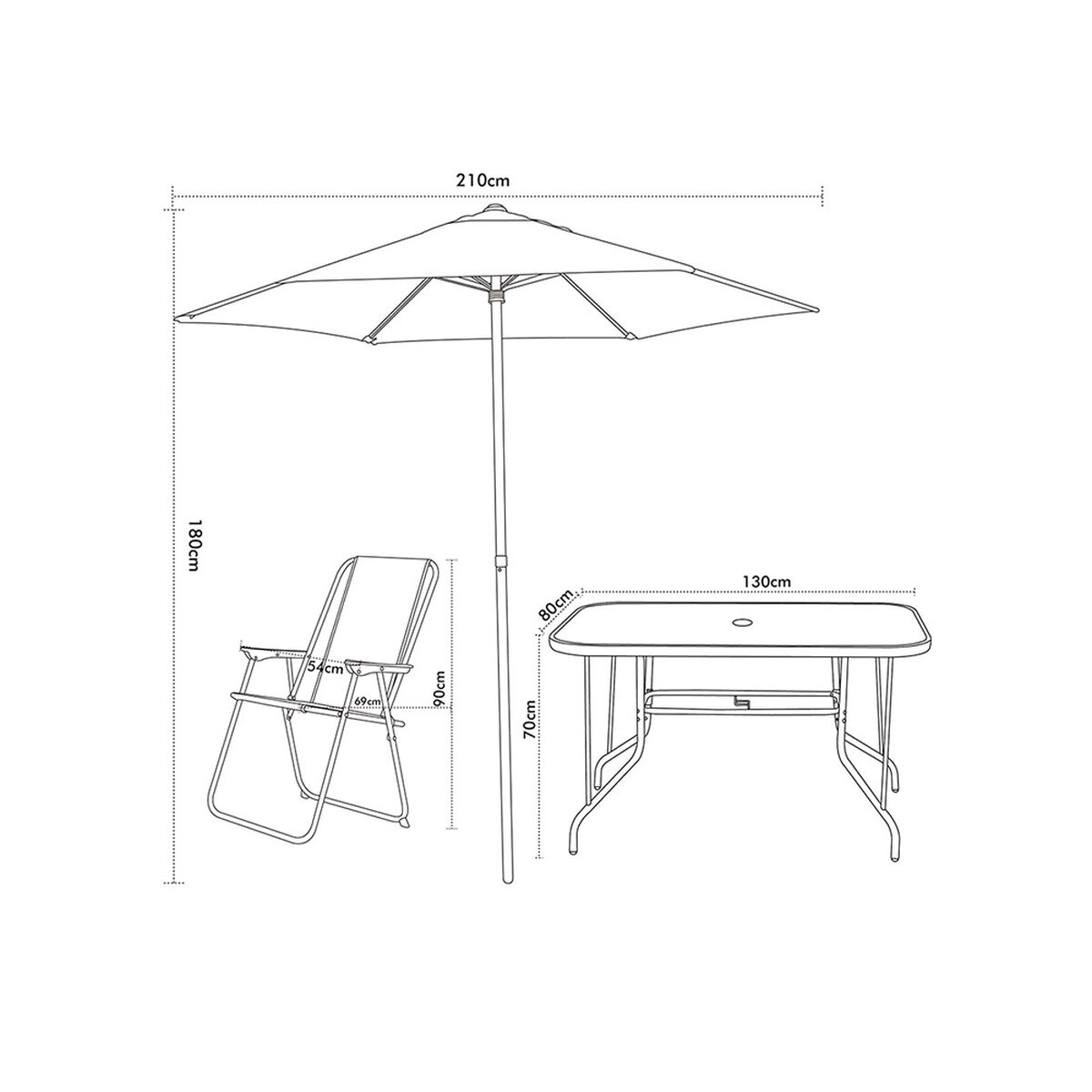 Juego de Comedor Terraza Casanova 6 Sillas Negro