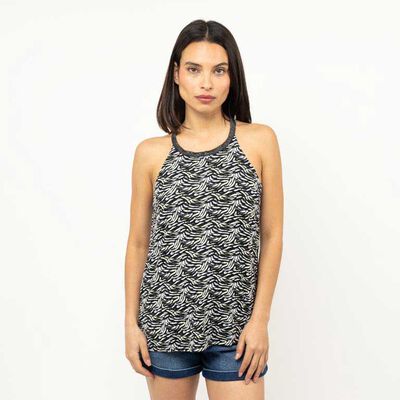 Polera Sin Mangas Mujer Fiorucci Animal, Blanco, Color-1, Navy, Negro