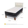 Cama Europea CIC 1,5 Plazas Premium + Respaldo Dublin Alpino