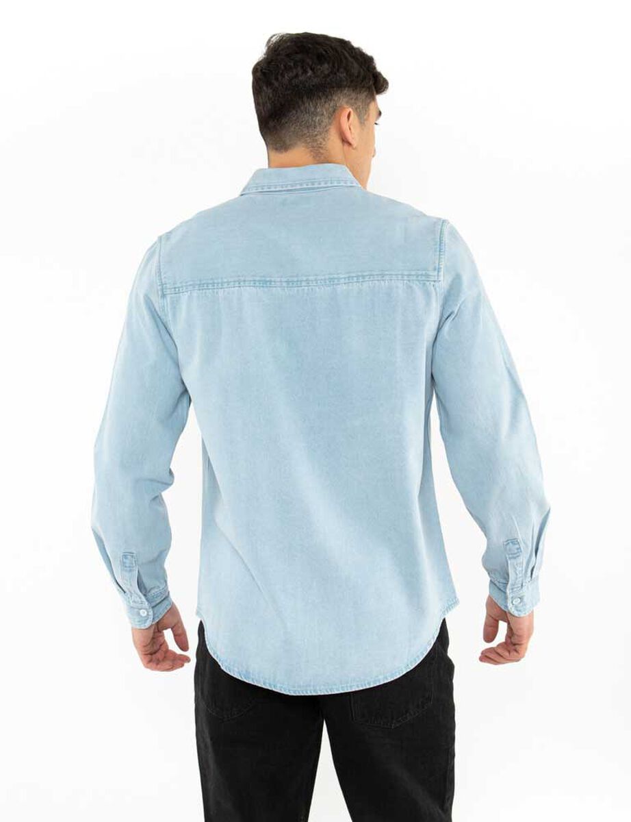Camisa Denim Manga Larga Hombre Icono