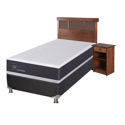 Imagen 2 del producto Box Spring CIC 1 Plaza New Ortopedic + Respaldo + Velador New Dublin