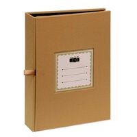 Álbum para Fotos Tela Vgo Hojas Negras con Tapa de Tela 200 Fotos Beige