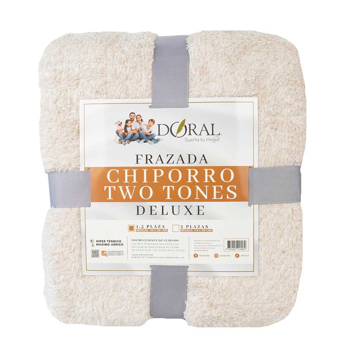 Frazada Poliéster Doral 1,5 Plazas Deluxe Beige