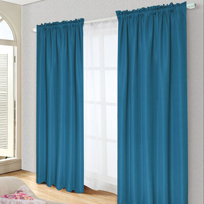 Combo Cortinas Doral Tabatha 220 x 140 cm Azul Petroleo