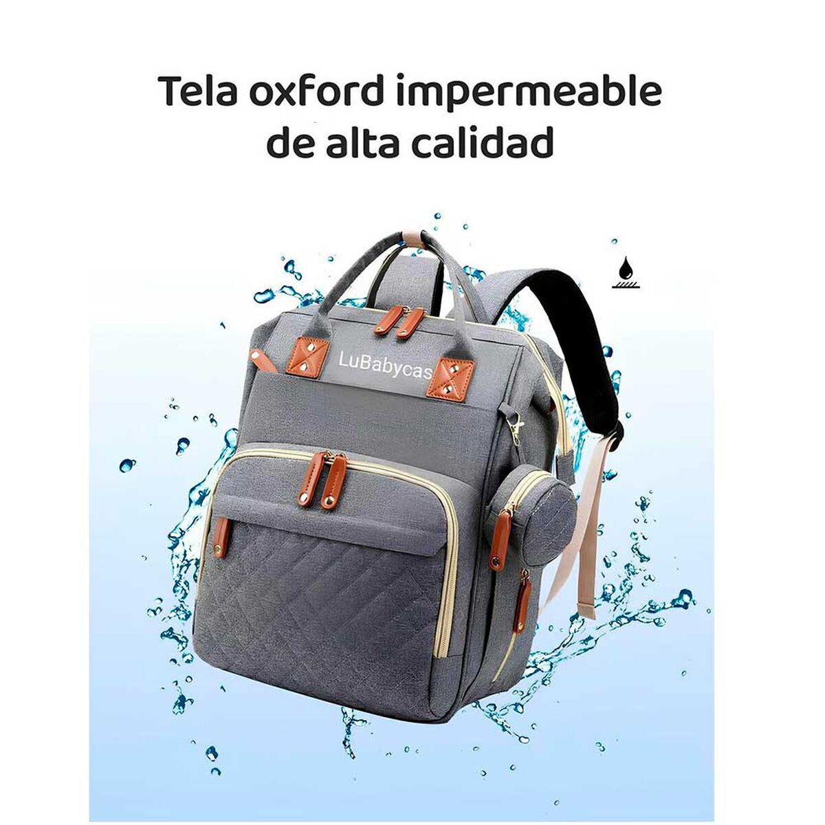 Mochila Maternal Lubabycas Impermeable con Accesorios Rosada