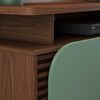 Rack TV Onessta Jurere Rack Hasta 75" Café y Verde