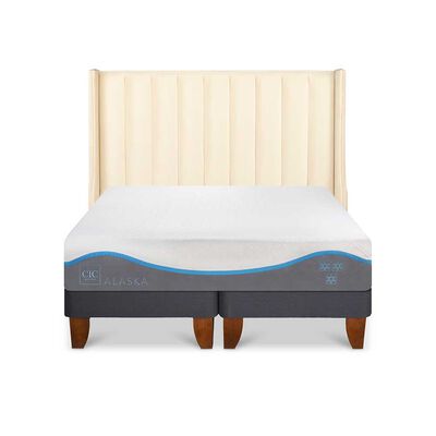 Cama Europea CIC Base Dividida King Alaska + Respaldo Panaro