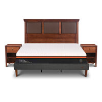 Cama Europea Curve CIC King Bee Comfort + Respaldo + 2 Veladores