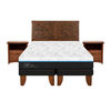 Cama Europea CIC Green Infinity King + 1 Respaldo + 2 Veladores Antique