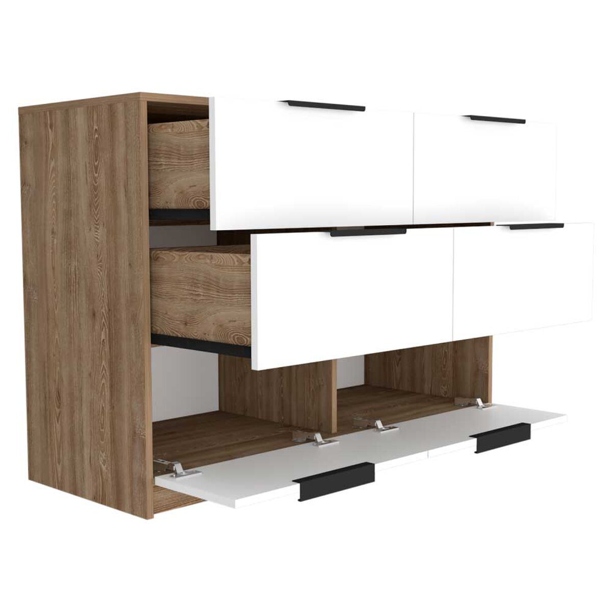 Cómoda TuHome Kaia 4 Cajones Miel y Blanco