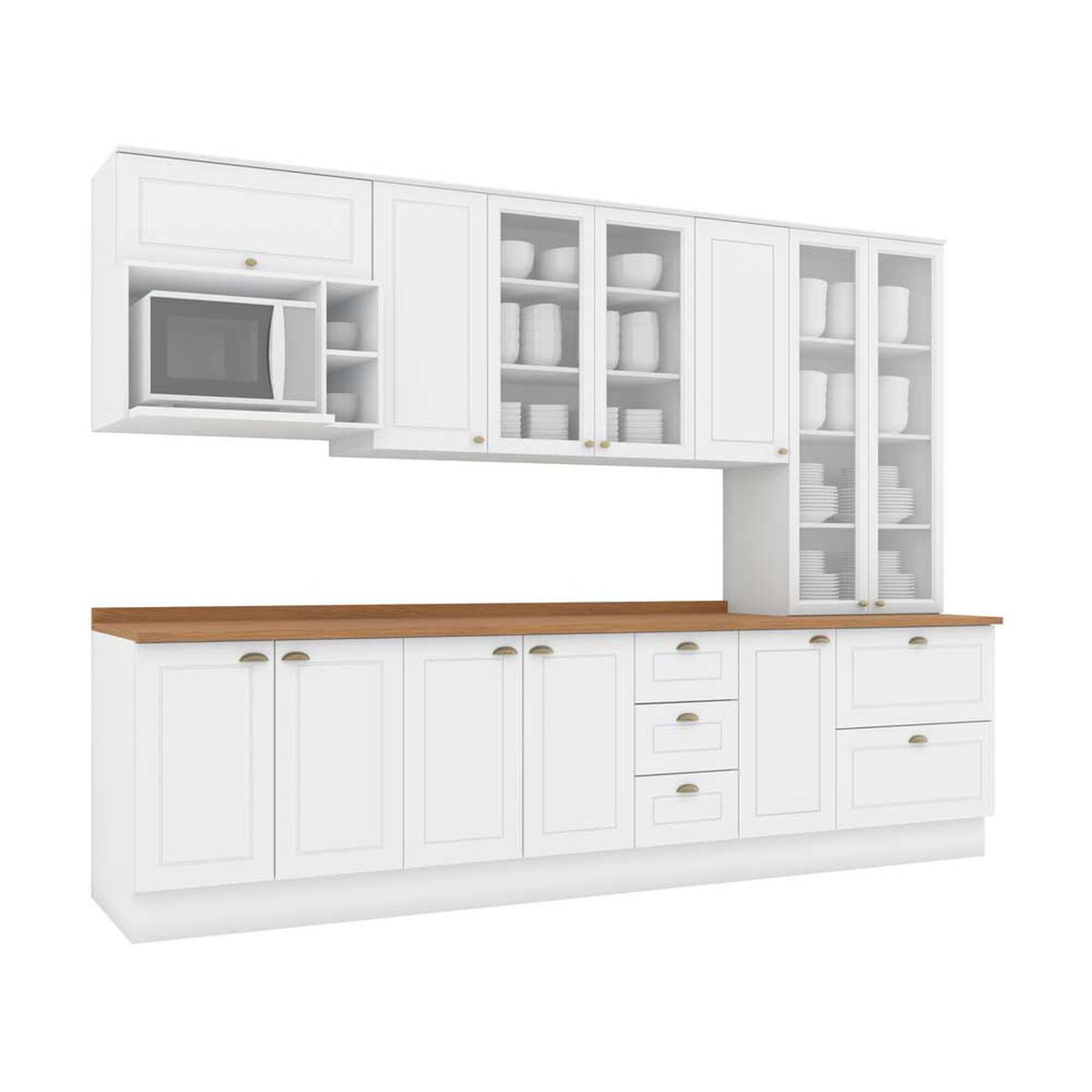Kit Cocina Home Mobili Americana 12 Puertas 5 Cajones Natural