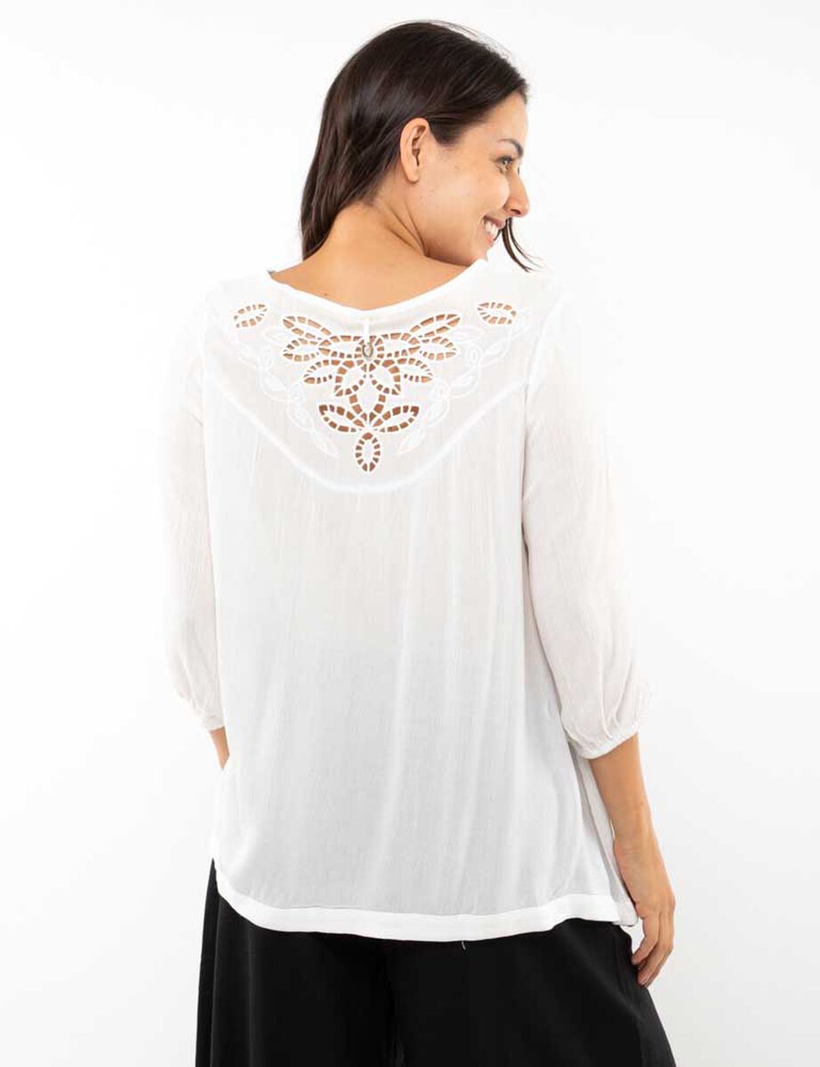 Blusa Lisa Manga 3/4 Mujer Alma