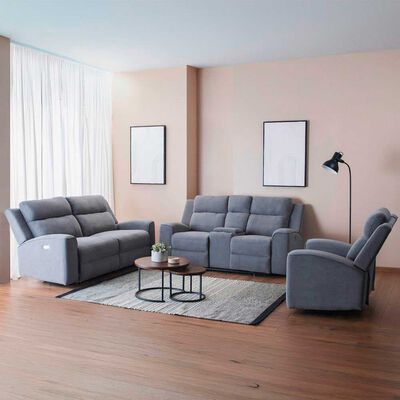 Sofá Reclinable Eléctrico Daniels SETKM807RLS 5 Cuerpos Gris
