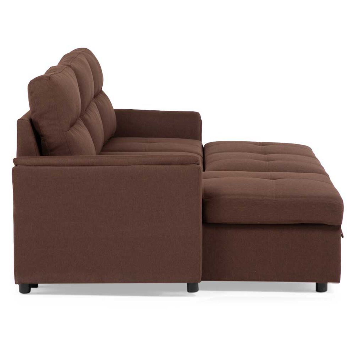 Seccional Cama Daniels Moderno 3 Cuerpos Caf&eacute; New Sidney