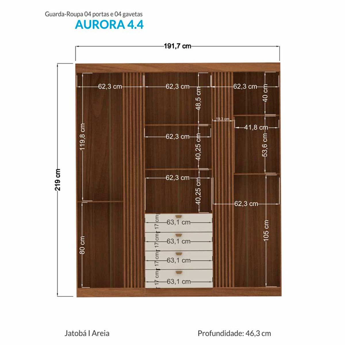 Clóset Onessta Aurora 4 Puertas 4 Cajones Arena