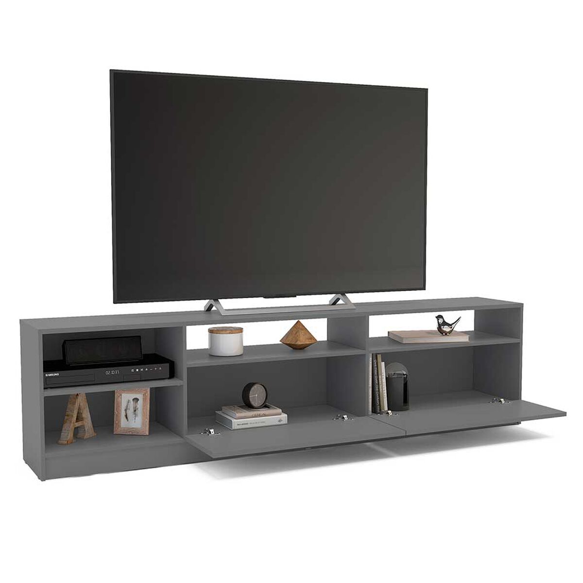 Rack TV Vekkahome Moyan Hasta 75'' Gris