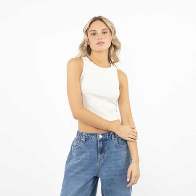ICONO Polera Crop Sin Mangas Mujer Icono