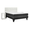 Cama Europea Celta 2 Plazas Alba White + Respaldo + 2 Veladores