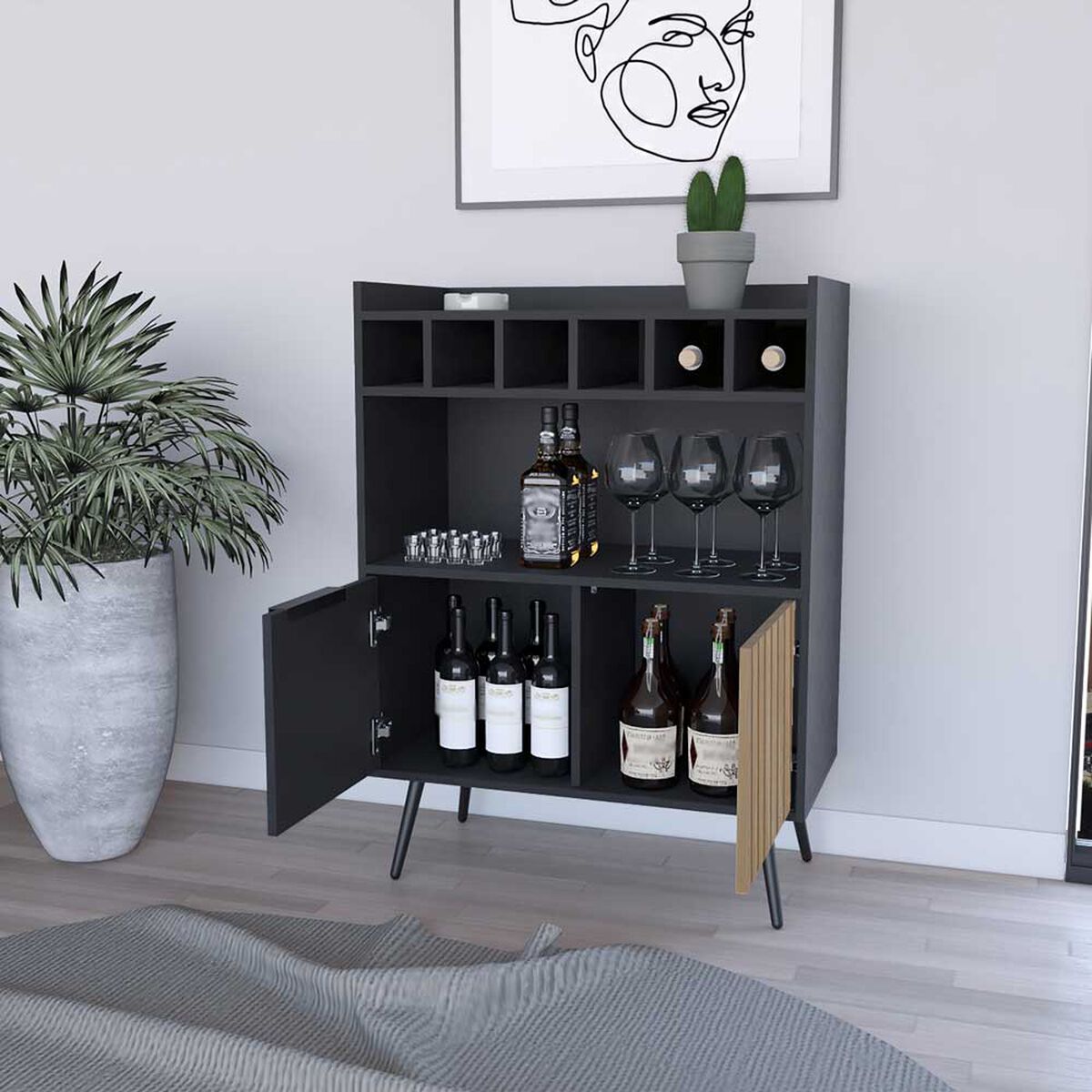 Bar TuHome Funes 2 Puertas Wengue Macadamia