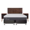 Box Spring CIC Base Dividida 2 Plazas Ortopedic Advance + Respaldo + 2 Veladores Baker