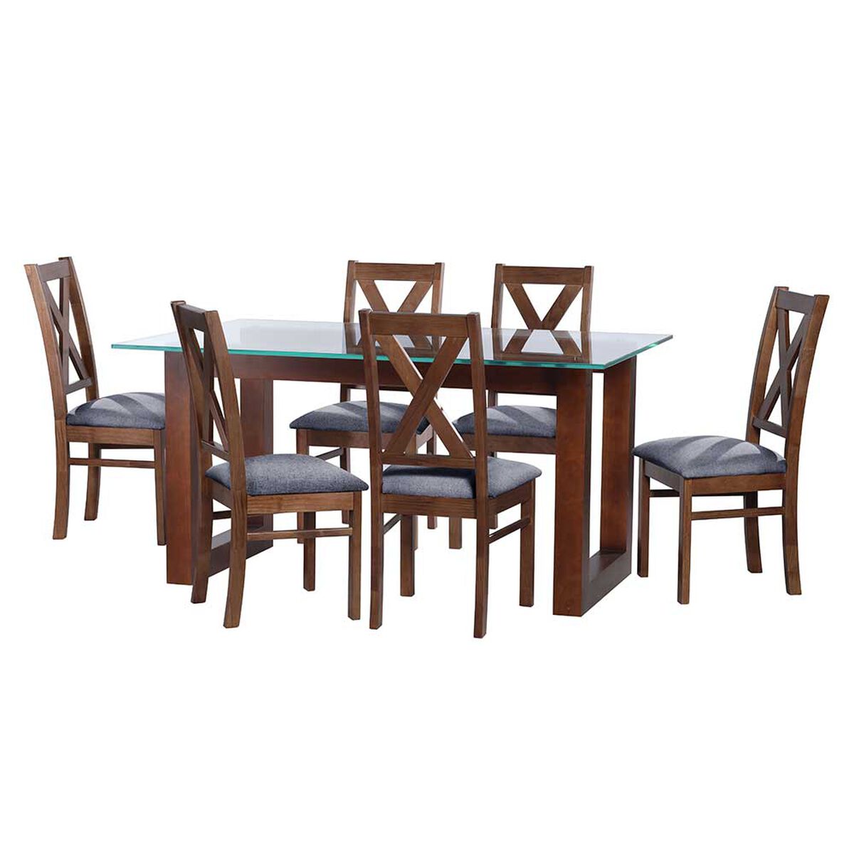 Juego de Comedor Latam Home Pamplona Segovia 6 Sillas Velvet Gris