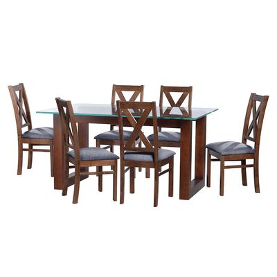 Imagen 1 del producto Juego de Comedor Latam Home Pamplona Segovia 6 Sillas Velvet Gris