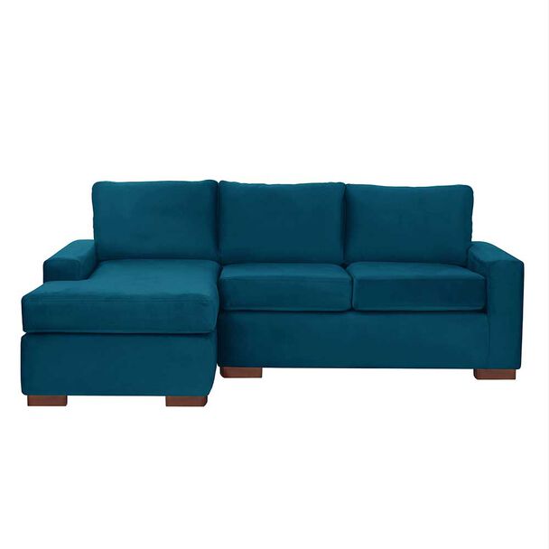 Sofá Seccional Izquierdo Latam Home Livorno 3 Cuerpos Azul Petroleo