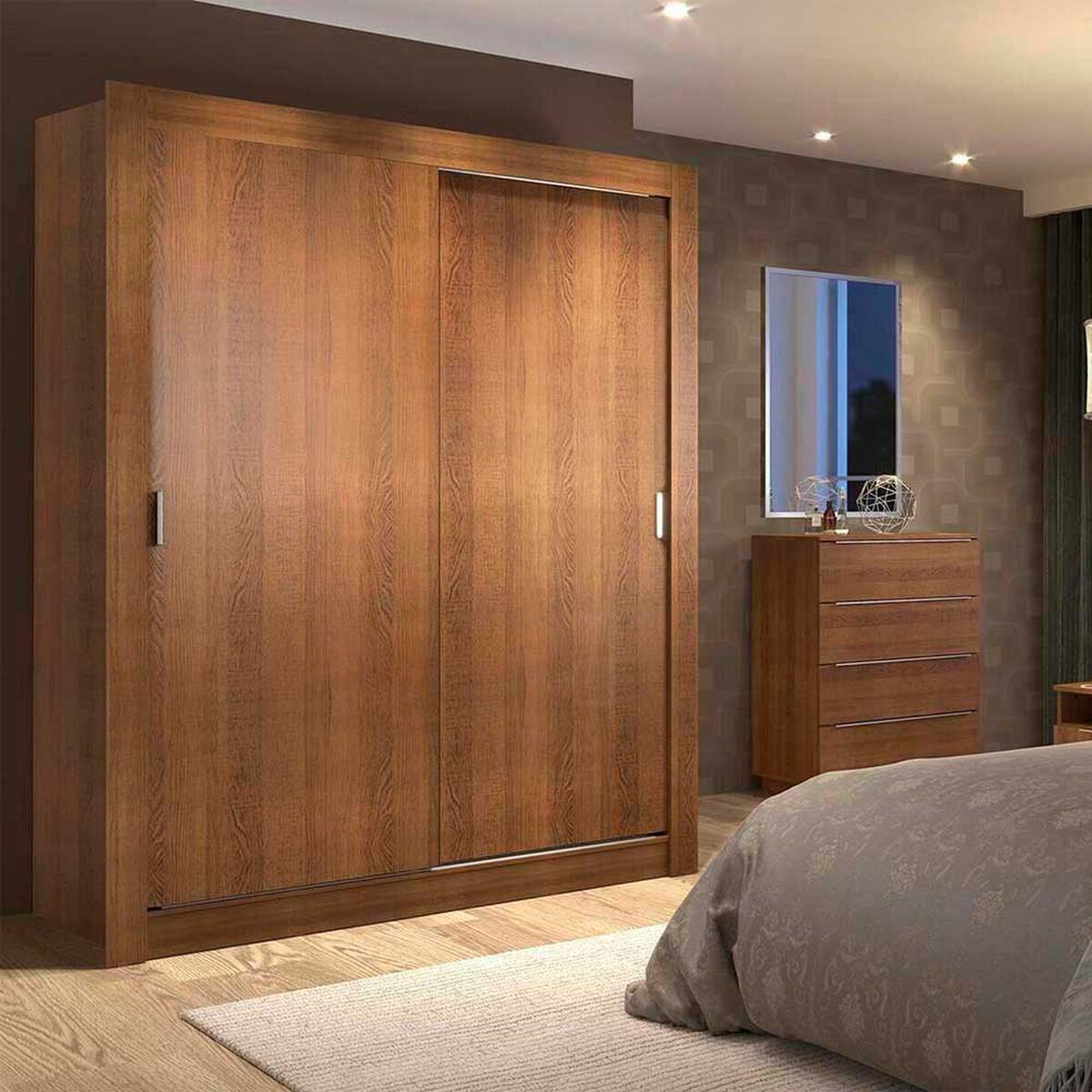 Cl&oacute;set Vekkahome Denver 2 Puertas Caf&eacute;