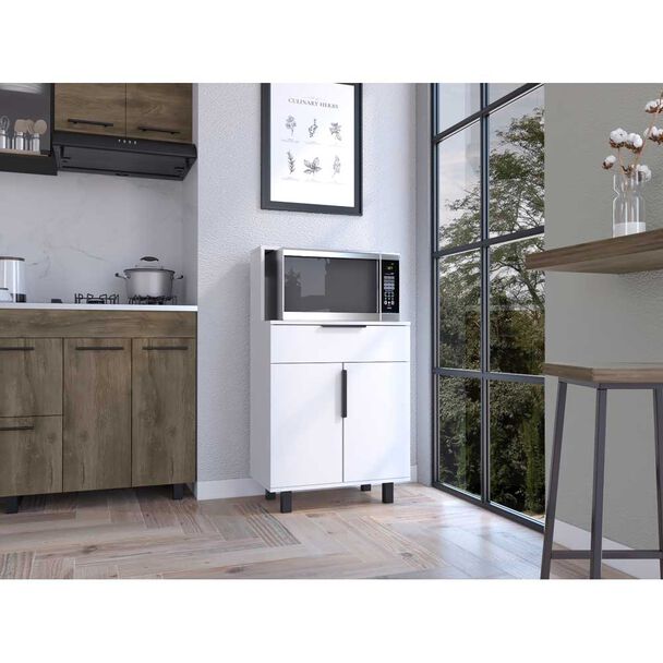 Mueble para Microondas Bajo TuHome Oshawa 2 Puertas 1 Cajón Blanco